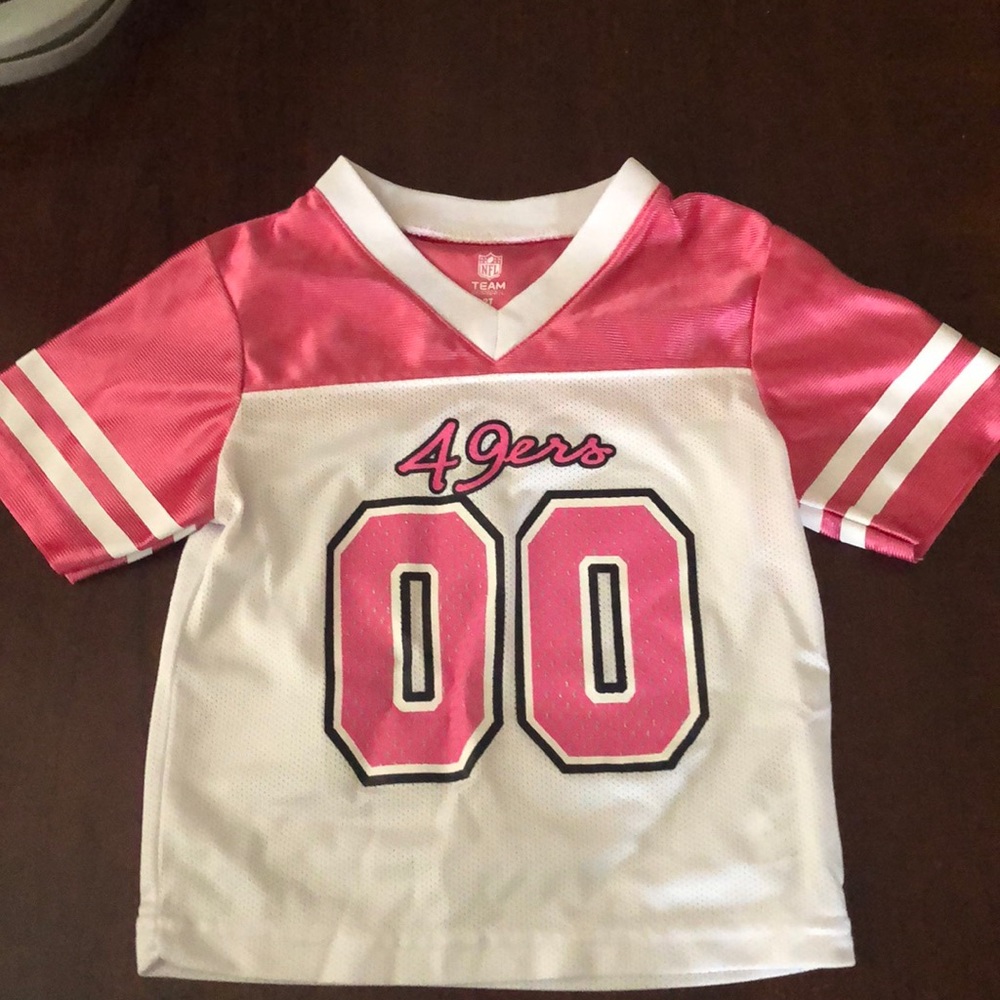 Toddler 49ers Jersey - pink and white (2T)